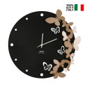 Round wall clock 40cm metal craft Butterflies 3D dancing Ceart Catalog