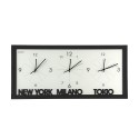 Rectangular wall clock matt glass and metal Time zones Ceart Offers