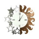 Handcrafted round metal wall clock Sun and Stars Ceart Catalog
