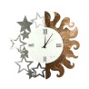 Handcrafted round metal wall clock Sun and Stars Ceart Catalog
