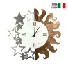 Handcrafted round metal wall clock Sun and Stars Ceart Sale