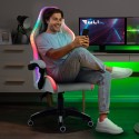 White gaming chair LED massage recliner ergonomic chair Pixy Plus On Sale