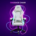 White gaming chair LED massage recliner ergonomic chair Pixy Plus Sale