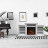 White Freestanding Electric Fireplace Wood L179 x W48 x H85 Biden Offers