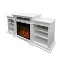 Electric floor-standing fireplace in wood White W179 x D48 x H85 Biden Discounts