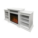White Freestanding Electric Fireplace Wood L179 x W48 x H85 Biden Discounts