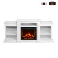 White Freestanding Electric Fireplace Wood L179 x W48 x H85 Biden Promotion