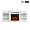 Electric floor-standing fireplace in wood White W179 x D48 x H85 Biden Promotion