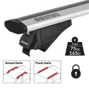 Universal Car Roof Bars for Flush/Raised Rails Menabò Leopard L Silver Offers