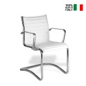 Stylo white leatherette meeting room office chair with armrests SBWE On Sale