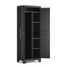 Black broom cupboard 3 adjustable multi-purpose shelves Detroit Keter Promotion