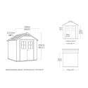 Keter Newton 757 Resin Wood-Look Garden Shed 228x223x252cm K241886 Characteristics