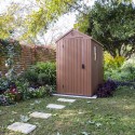Garden shed natural wood effect PVC resin 125x184x205cm Darwin 4x6 Keter 