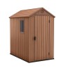 Garden shed natural wood effect PVC resin 125x184x205cm Darwin 4x6 Keter Discounts