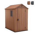 Garden shed natural wood effect PVC resin 125x184x205cm Darwin 4x6 Keter Promotion
