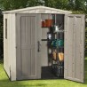 Resin garden shed with shelves 178x195,5x208cm Factor 6x6 Keter K209872 Price
