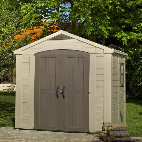 Garden shed with shelves 256,5x182x243cm Factor 8x6 Keter K209871 Promotion