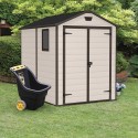 Large PVC resin garden shed 185.8x236.8x227cm Manor 6x8 Keter Measures