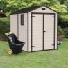 Large PVC resin garden shed 185.8x236.8x227cm Manor 6x8 Keter Measures
