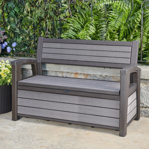 Hudson Keter K233781 outdoor garden storage bench Promotion