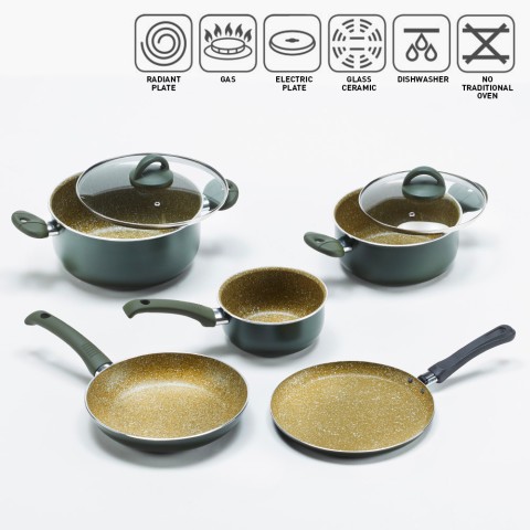 Set of Nonstick Pots Pans with Lids 7 Pieces Bio Cook Oil Promotion