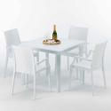 Love Set Made of a 90x90cm White Square Table and 4 Colourful Bistrot Arm Chairs Catalog