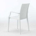 Love Set Made of a 90x90cm White Square Table and 4 Colourful Bistrot Arm Chairs Measures