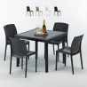 PASSION Set Made of a 90x90cm Black Square Table and 4 Colourful BOHÈME Chairs Promotion
