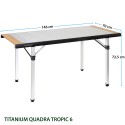 Quadra Tropic 6 Brunner folding camping table with wooden aluminium top 146x70 Choice Of