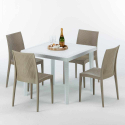 Love Set Made of a 90x90cm White Square Table and 4 Colourful Bistrot Chairs Catalog