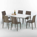 SummerLIFE Set Made of a 150x90cm White Rectangular Table and 6 Colourful Bistrot Chairs Catalog