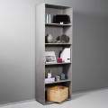 Tall Grey Bookshelf for Office or Living Room, 5 Compartments with Adjustable Shelves Kbook 5GS Promotion