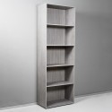 High grey office bookcase 5 compartments adjustable shelves Kbook 5GS Sale