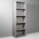Tall Grey Bookshelf for Office or Living Room, 5 Compartments with Adjustable Shelves Kbook 5GS Sale