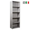 High grey office bookcase 5 compartments adjustable shelves Kbook 5GS On Sale
