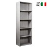 Tall Grey Bookshelf for Office or Living Room, 5 Compartments with Adjustable Shelves Kbook 5GS On Sale