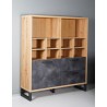 Industrial design bookcase 1 door 2 drawers living room office Cratfy Discounts