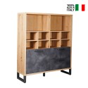 Industrial design bookcase 1 door 2 drawers living room office Cratfy On Sale