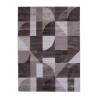 Rectangular geometric brown modern living room rug Double MAR009 On Sale