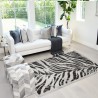 Modern Rectangular Zebra Pattern Rug, Grey and Black, Double GRI006 Promotion