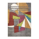Rectangular multicoloured geometric short pile carpet MUL436 On Sale