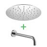 Shower wall set curved arm 30cm round shower head ø20cm FRM345 Offers