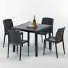 PASSION Set Made of a 90x90cm Black Square Table and 4 Colourful BOHÈME Chairs Catalog