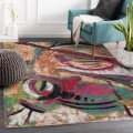 Multicoloured Short pile modern rectangular living room carpet MUL431 Promotion