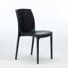 PASSION Set Made of a 90x90cm Black Square Table and 4 Colourful BOHÈME Chairs 