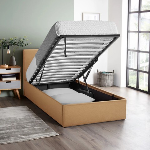 Basel Twin Complete Single Bed with Mesh and Lift Up Storage 80x190 cm Promotion