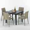 PASSION Set Made of a 90x90cm Black Square Table and 4 Colourful Bistrot Arm Chairs Catalog