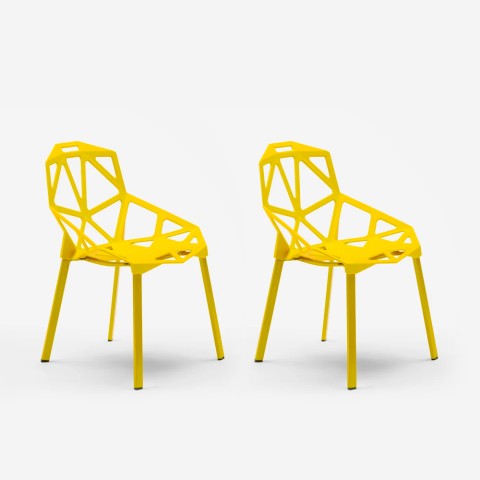 copy of Modern geometric design chair in metal plastic Hexagonal Promotion