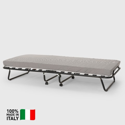 copy of Folding single bed with wheels and included mattress and slats 80x180cm Apollo Promotion