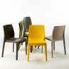 PASSION Set Made of a 90x90cm Black Square Table and 4 Colourful Rome Chairs 